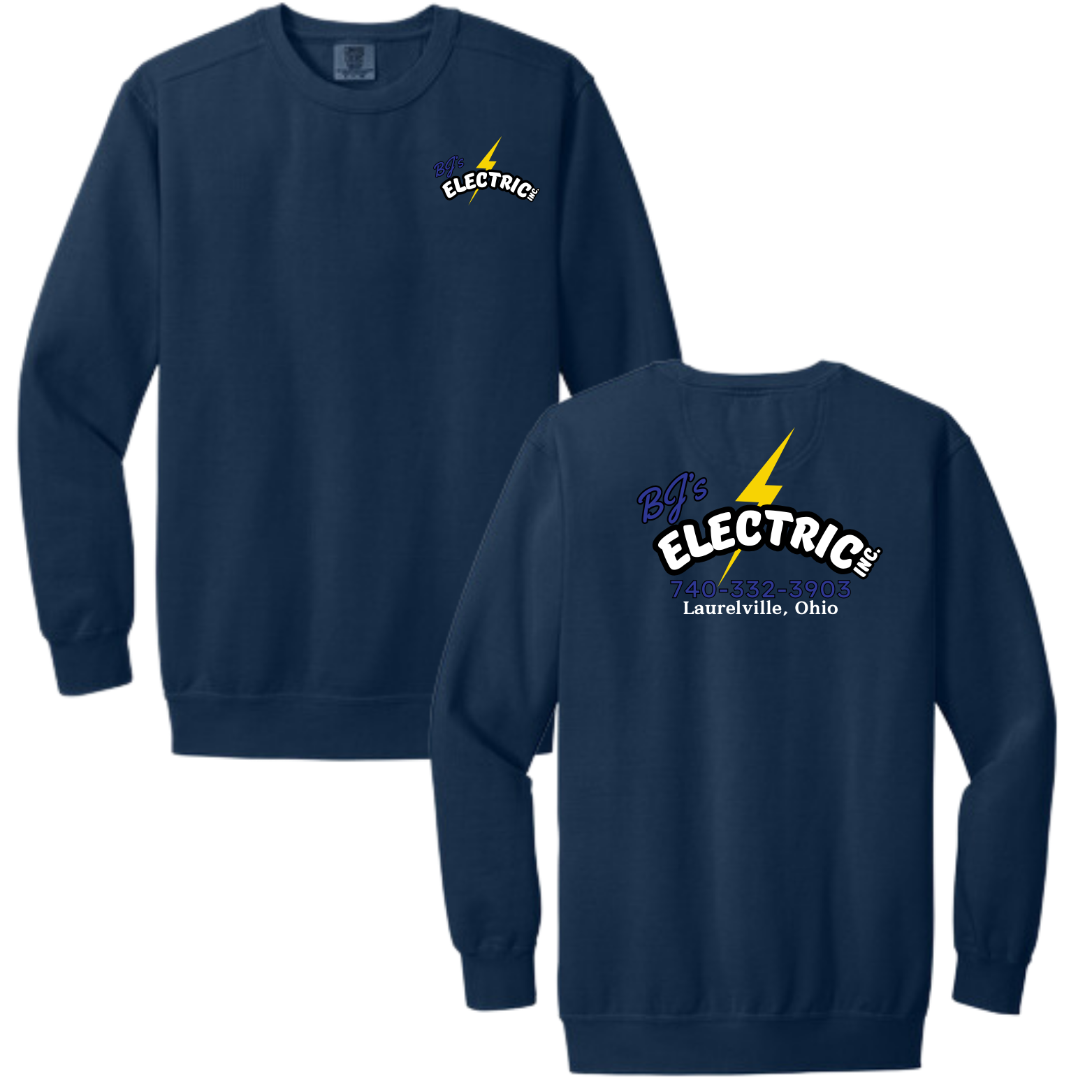 Comfort Colors Crewneck Navy BJ's Electric