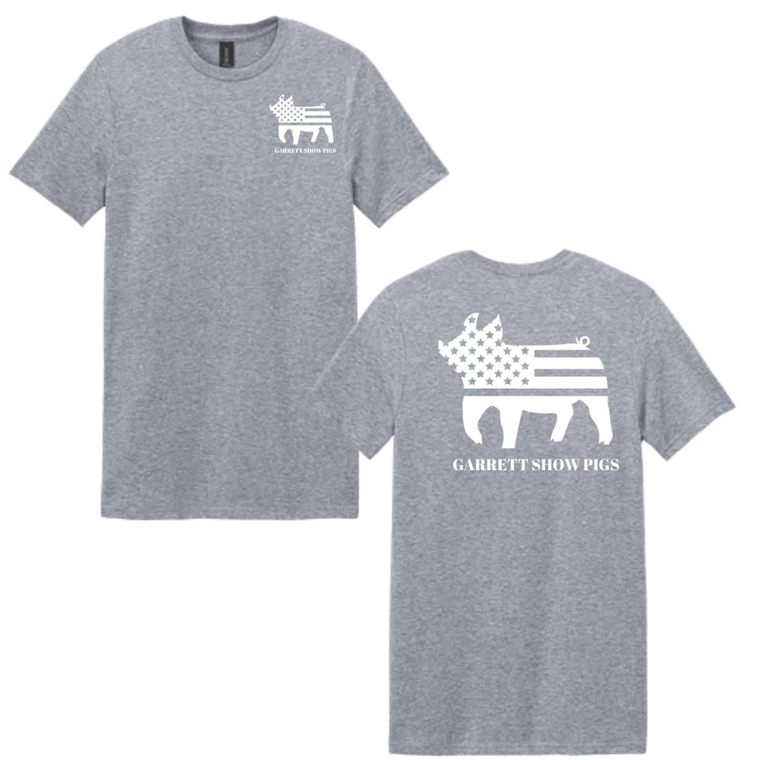Gildan Softstyle T Shirt Gray Garrett Show Pigs