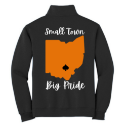 Jerzees NuBlend 1 4 Zip Cadet Collar Sweatshirt Black With Small Town Big Pride