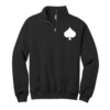Jerzees NuBlend 1 4 Zip Cadet Collar Sweatshirt Black With Spade