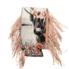 Light Pink Fringe Highland Cow Koozie