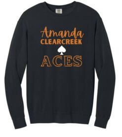 Amanda Clearcreek Aces Comfort Colors Black Crewneck