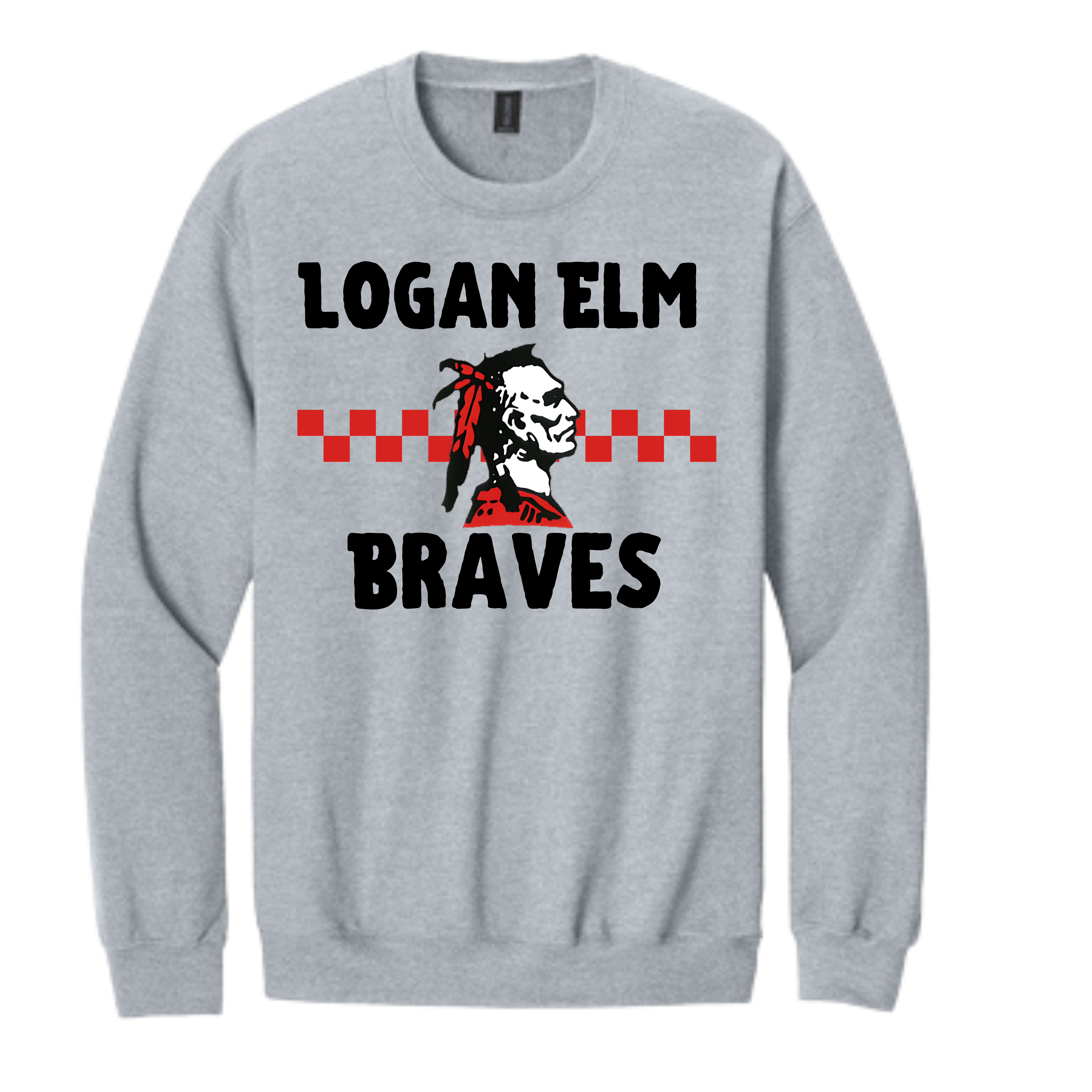 Gildan Crewneck Logan Elm Braves Checkered
