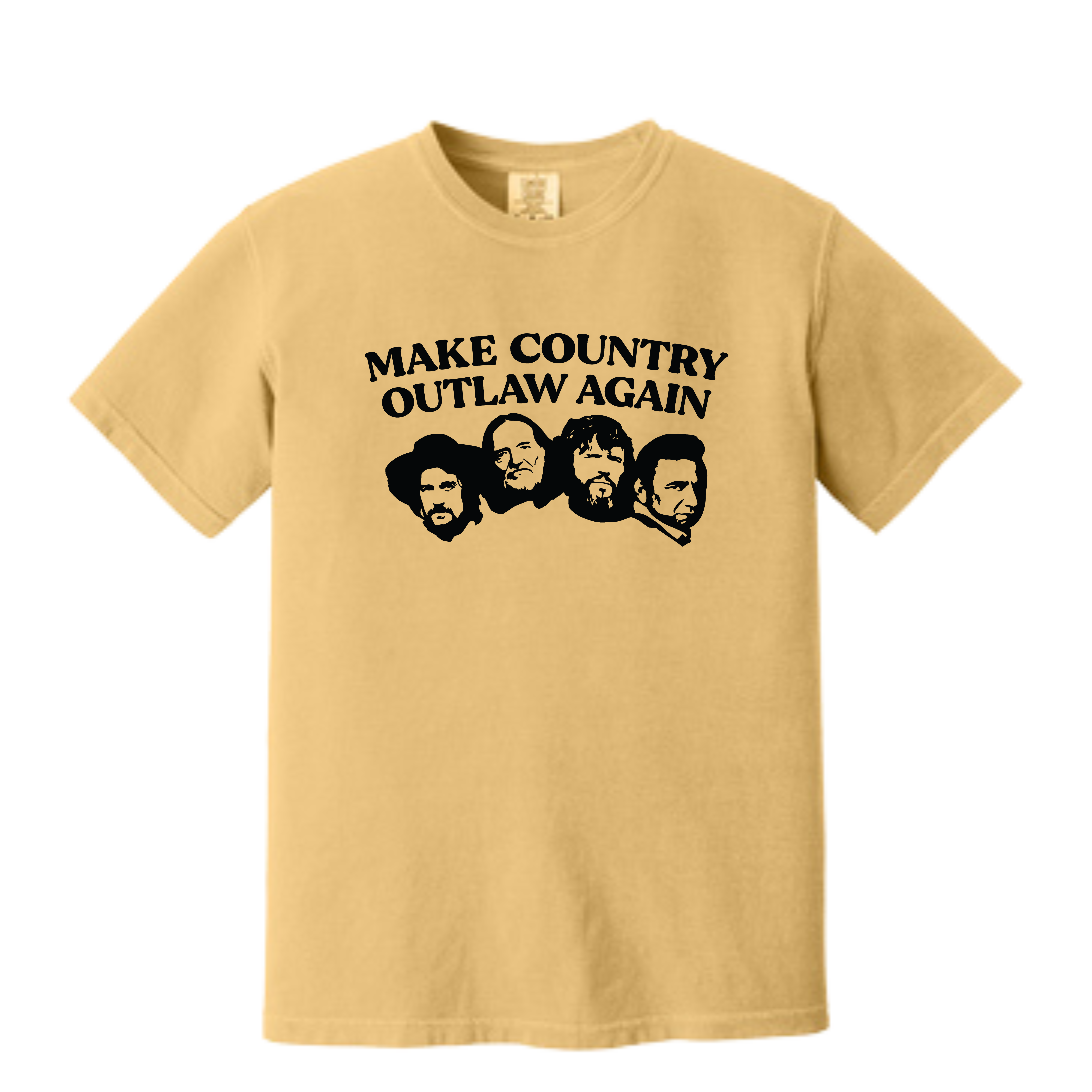 comfort colors mustard t shirt make country outlaw again
