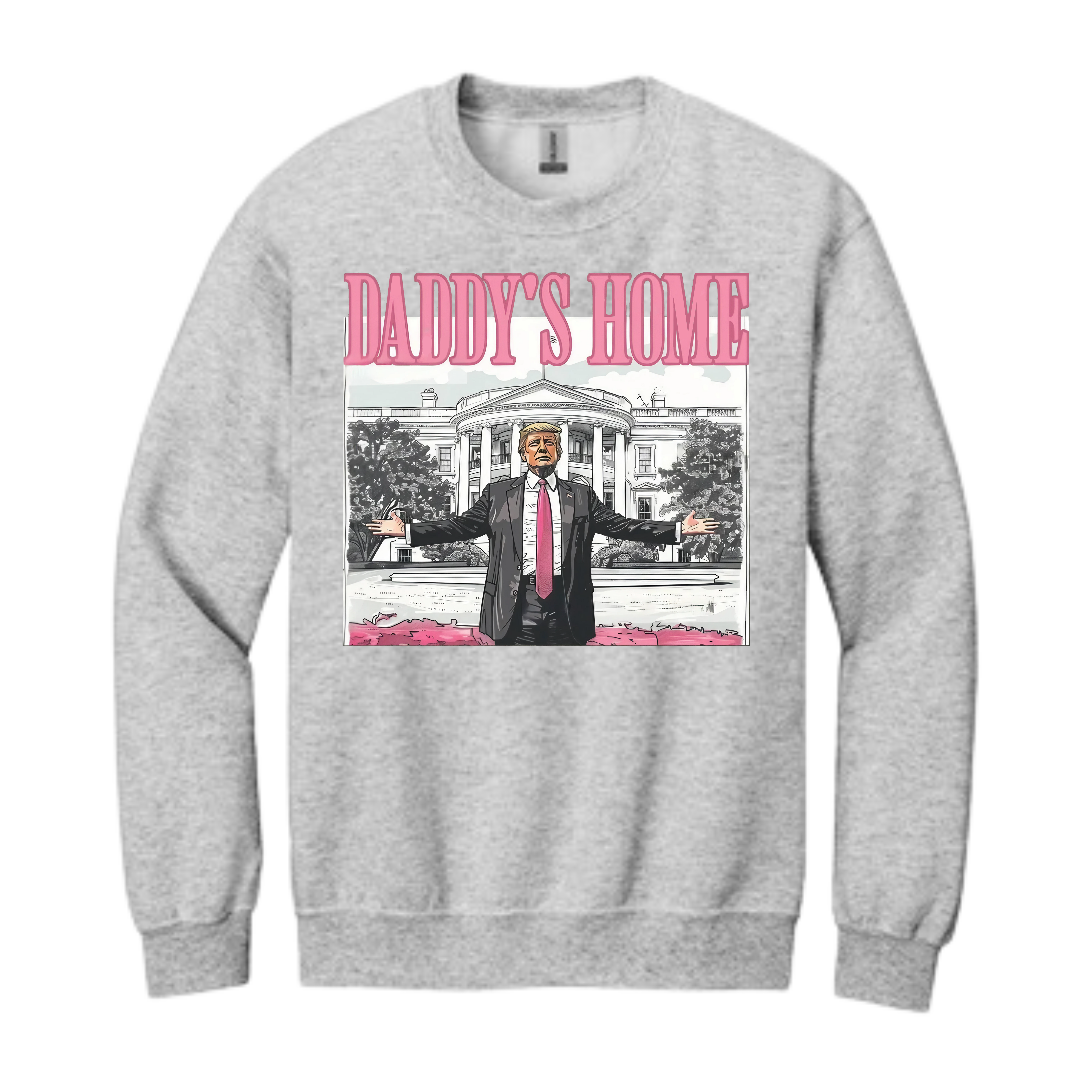 daddy's home trump crewneck gildan ash